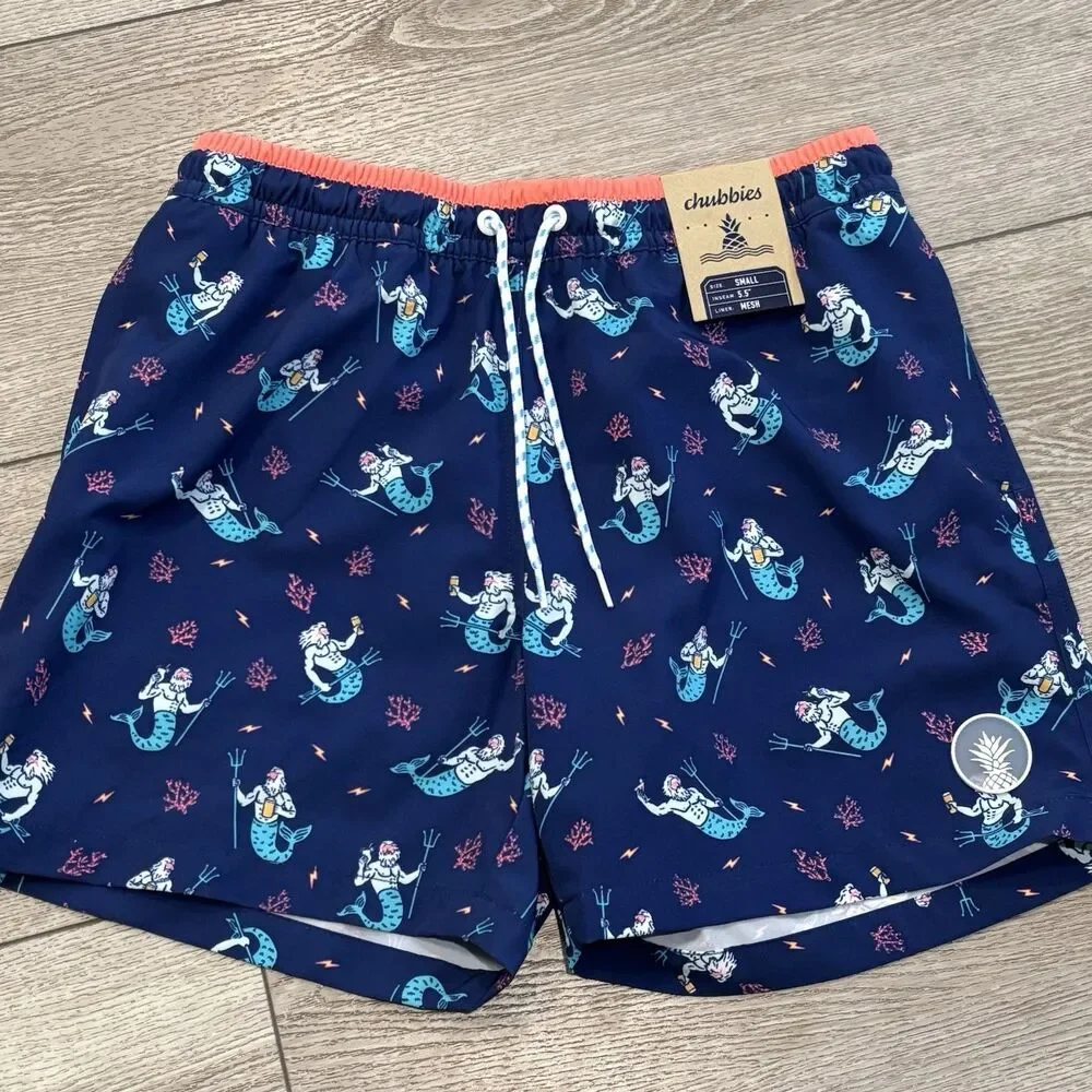 Chubbies Shorts Triton of the Seas Mens Small 5.5